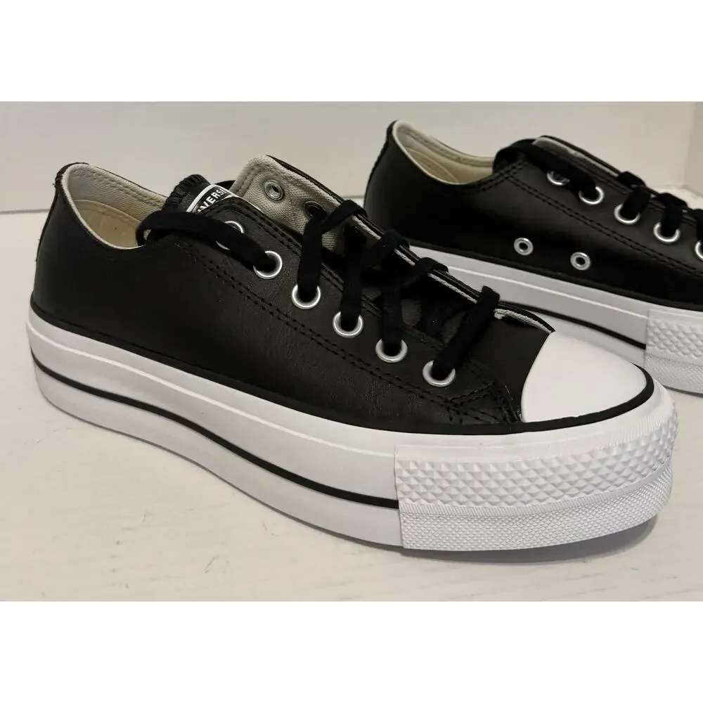 NEW in Box Converse CTAS Lift OX Leather Low Women Size 7 Black White 561681C